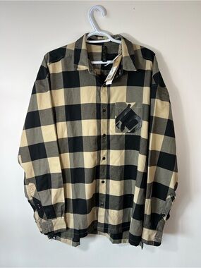 Adidas 5.10 Brand of The Brave Men’s Large Flannel Shirt Savanna / Black
